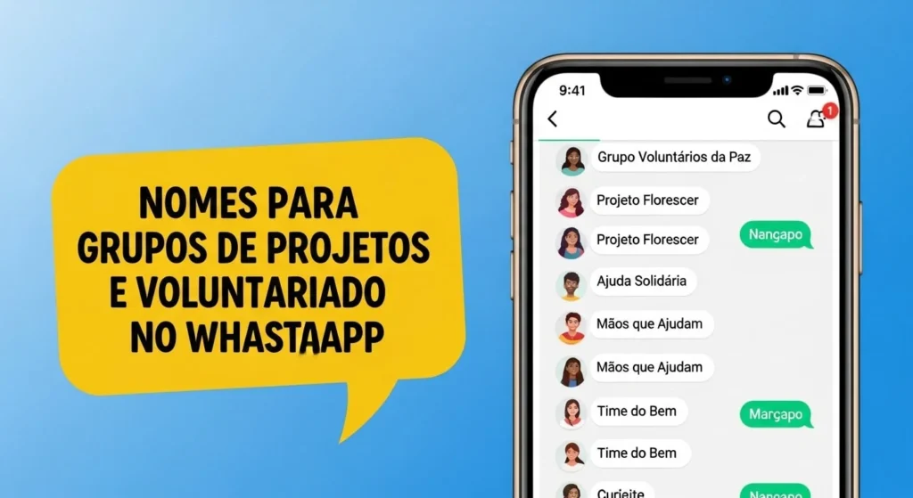 500+ Nomes Criativos para Grupos no WhatsApp 23 🔷Nomes para grupos de projetos e voluntariado no WhatsApp