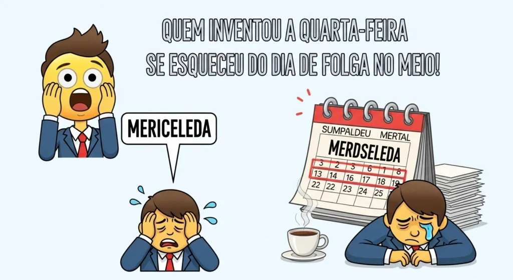91 Mensagens de Bom Dia Quarta-Feira Diferente 6 Quem inventou a quarta-feira esqueceu da folga no meio!