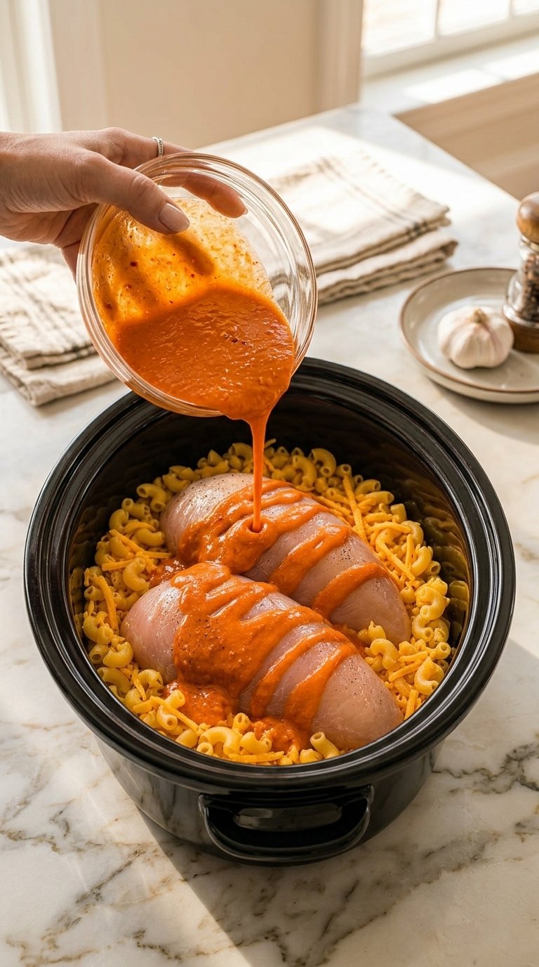 Woman pouring sauce on chicken 202605202321